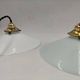 2 opaline pendant lights