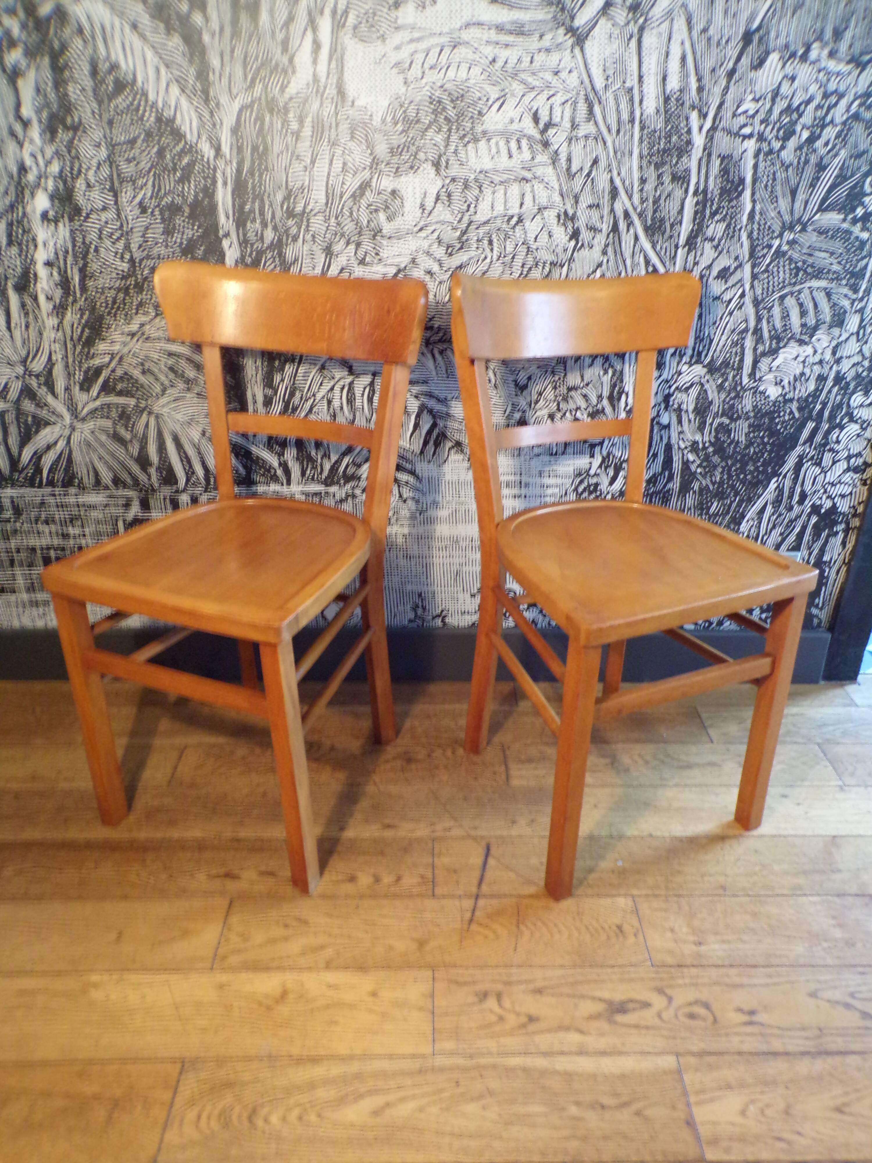 Paire de chaises de bistrot 1950