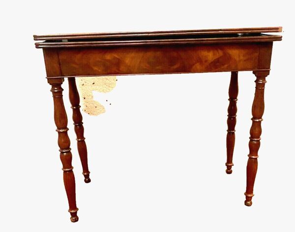 Table a jeu de style Louis Philippe en acajou et placage XIX siècle