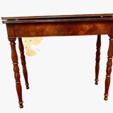 Louis Philippe style game table in mahogany and 19th century veneer