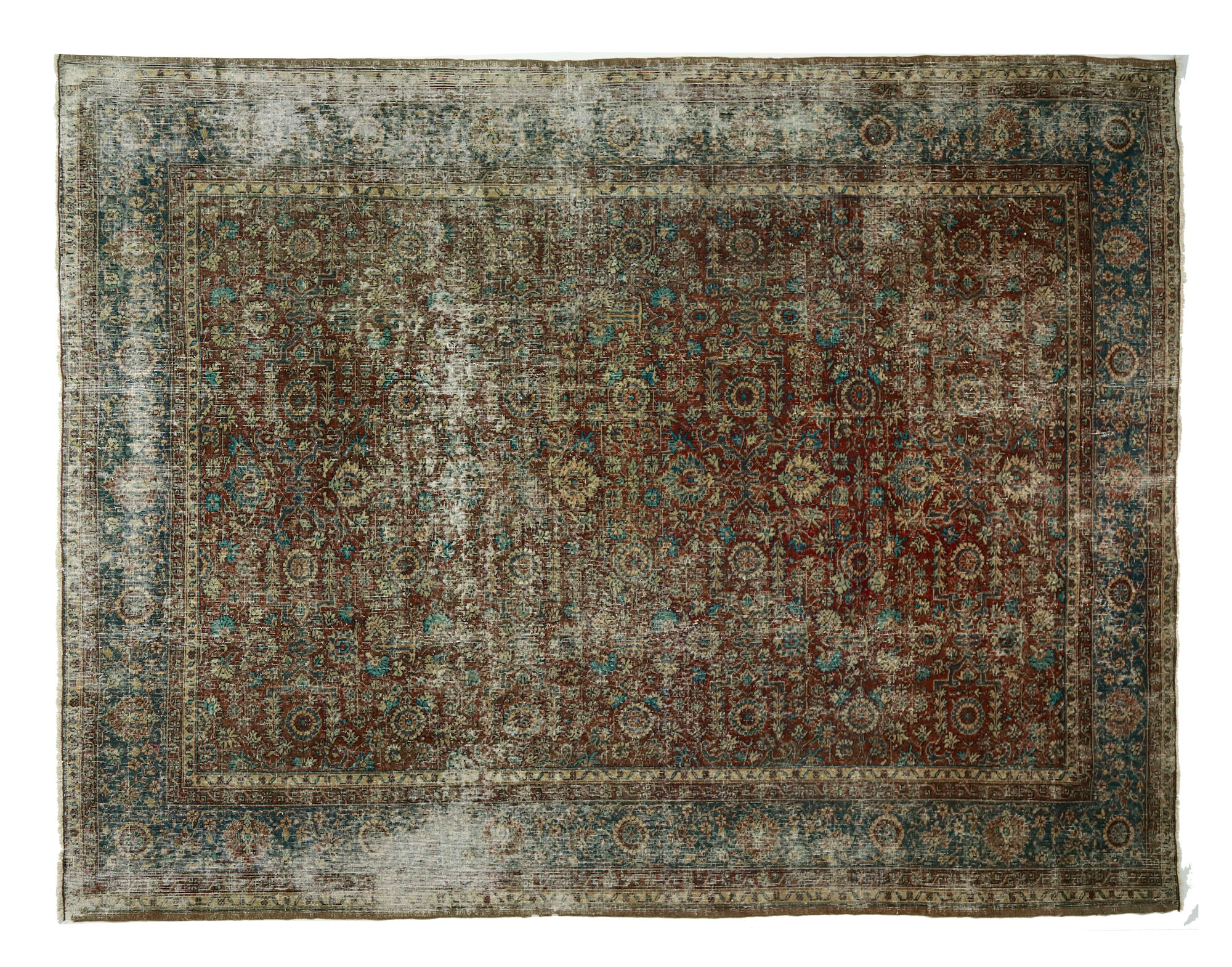 Anatolian handmade vintage rug 337 cm x 264 cm