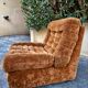 Brown velvet armchair/ottoman vintage from the 70s/80s.