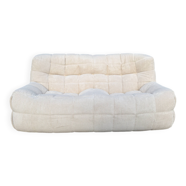 Ligne Roset Kashima 2 places Beige Velours côtelé