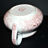 Pexonne earthenware vase/jug with a red floral rustic design