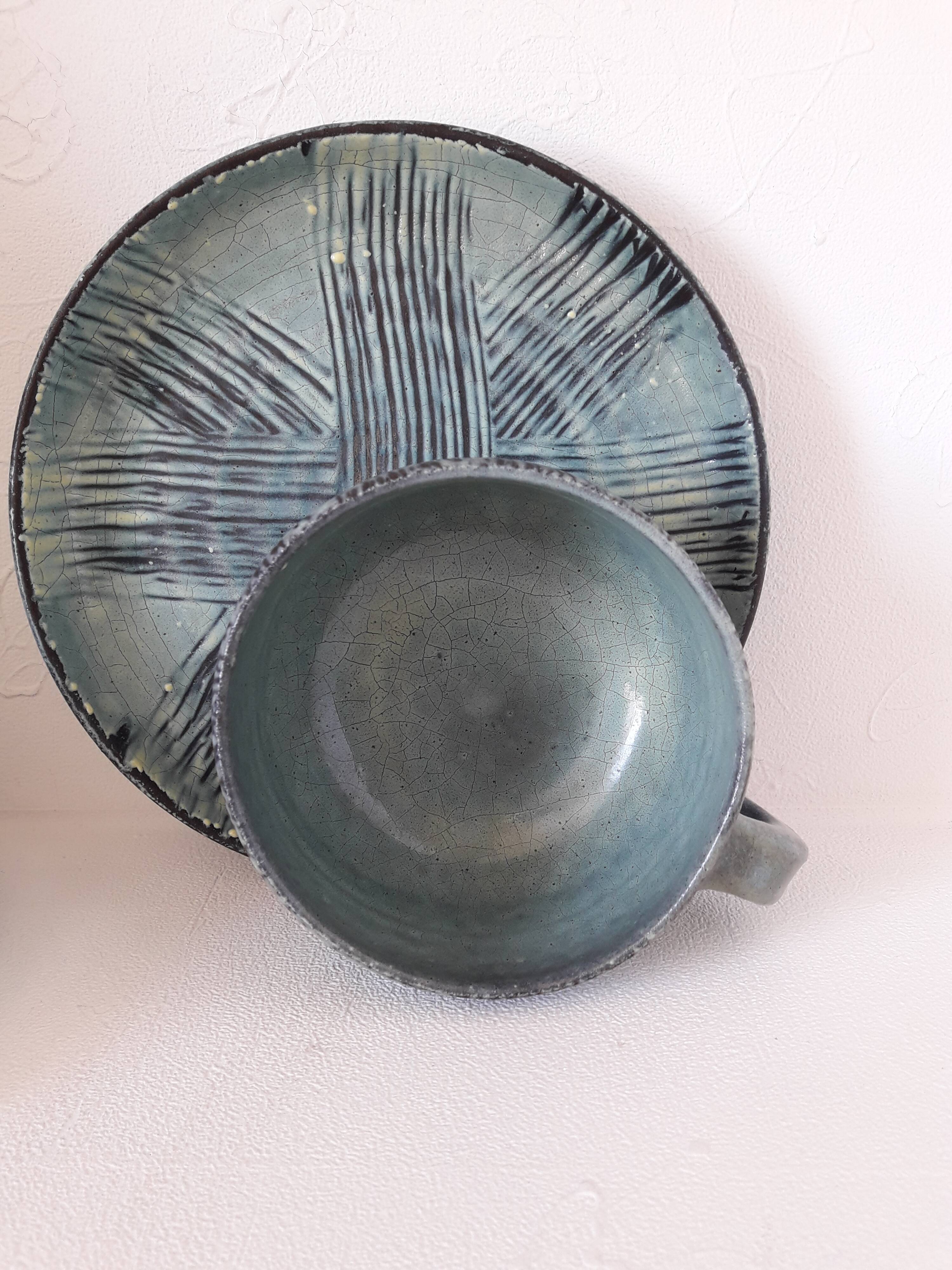 Pair of ceramic lunches Accolay 50s