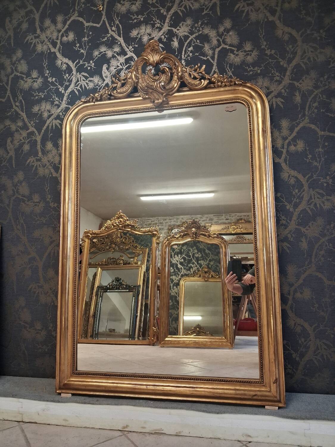 Louis Philippe mirror with pediment 154 x 98