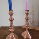 Lot de 2 bougeoirs en cuivre