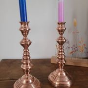 Lot de 2 bougeoirs en cuivre