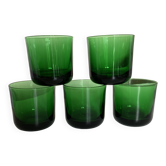 Set de 5 verres gobelets 1960 verts