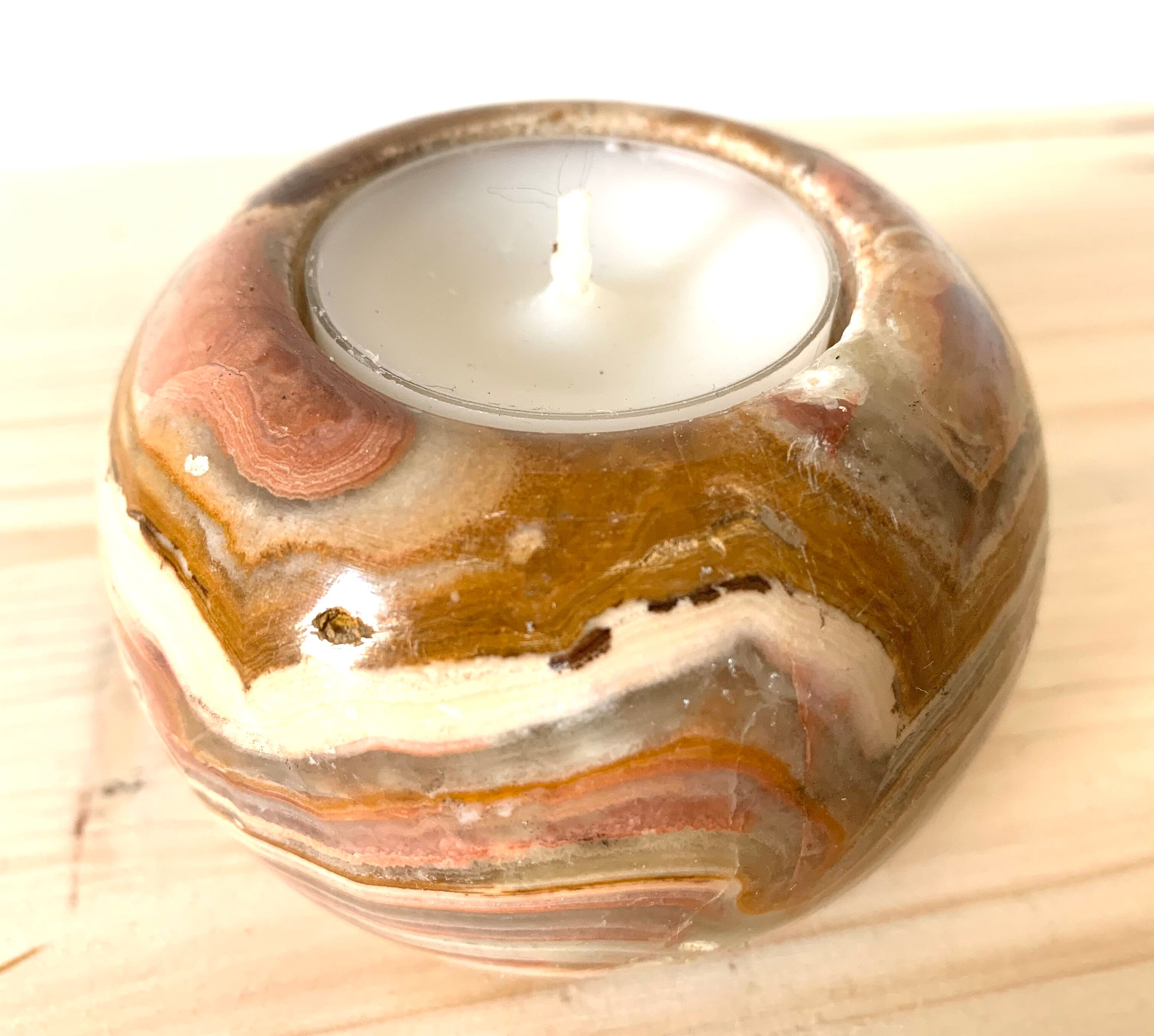 Onyx candle holder