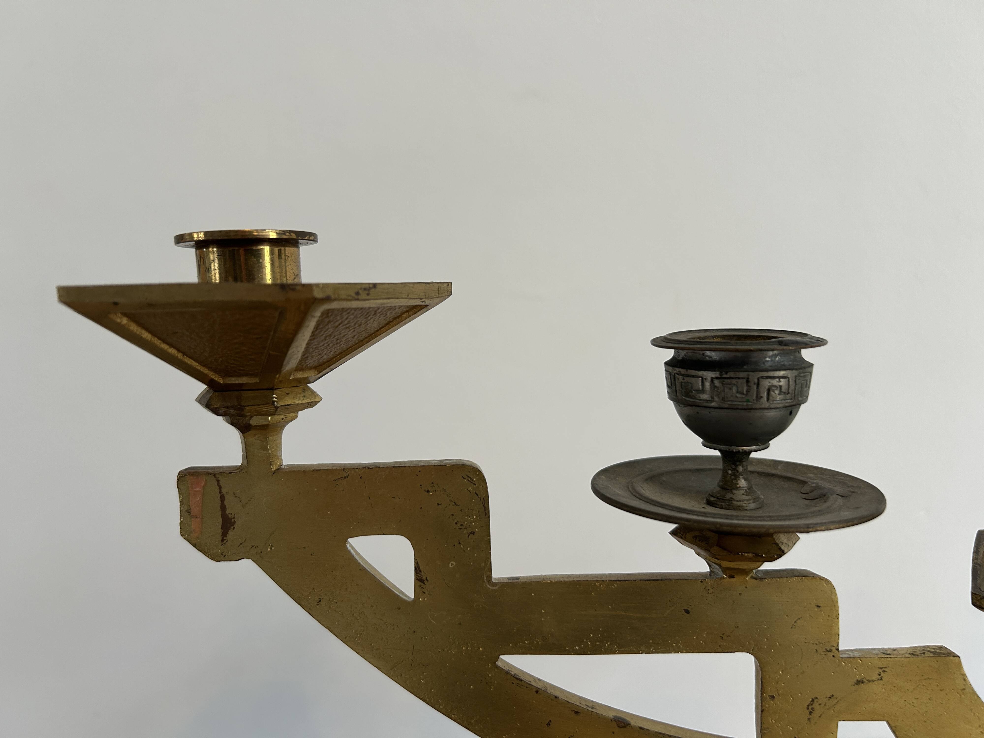 Paire de candélabres en bronze doré d'époque ART DECO