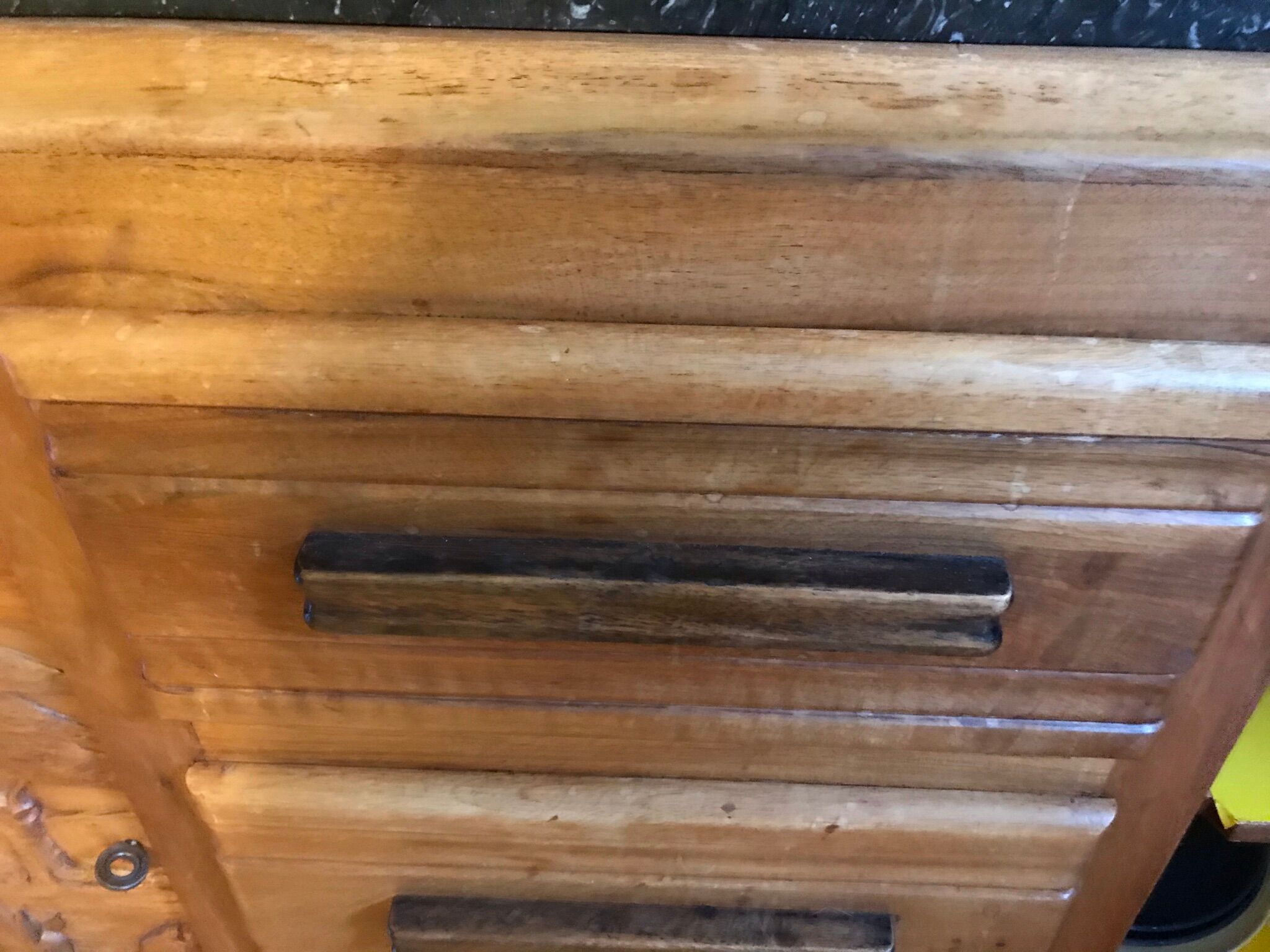 Art deco line-up in 1940s solid oak