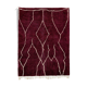 Tapis marocain moderne rouge foncé