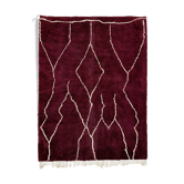 Modern Moroccan carpet dark red