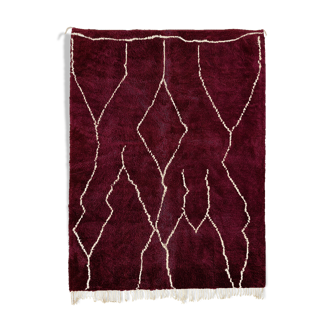 Modern Moroccan carpet dark red