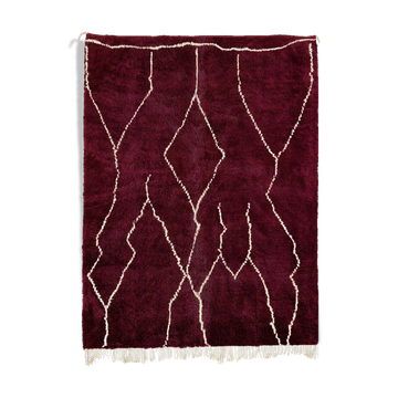 Modern Moroccan carpet dark red