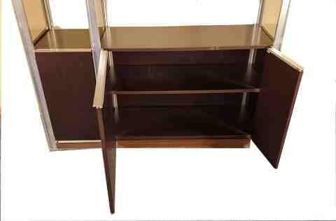 Ligne Roset Wengé bookcase and 80's smoked glass