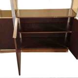 Ligne Roset Wengé bookcase and 80's smoked glass