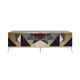 Mid-Century Modern Style Italian Sideboard Made of Wood Brass and Colored G