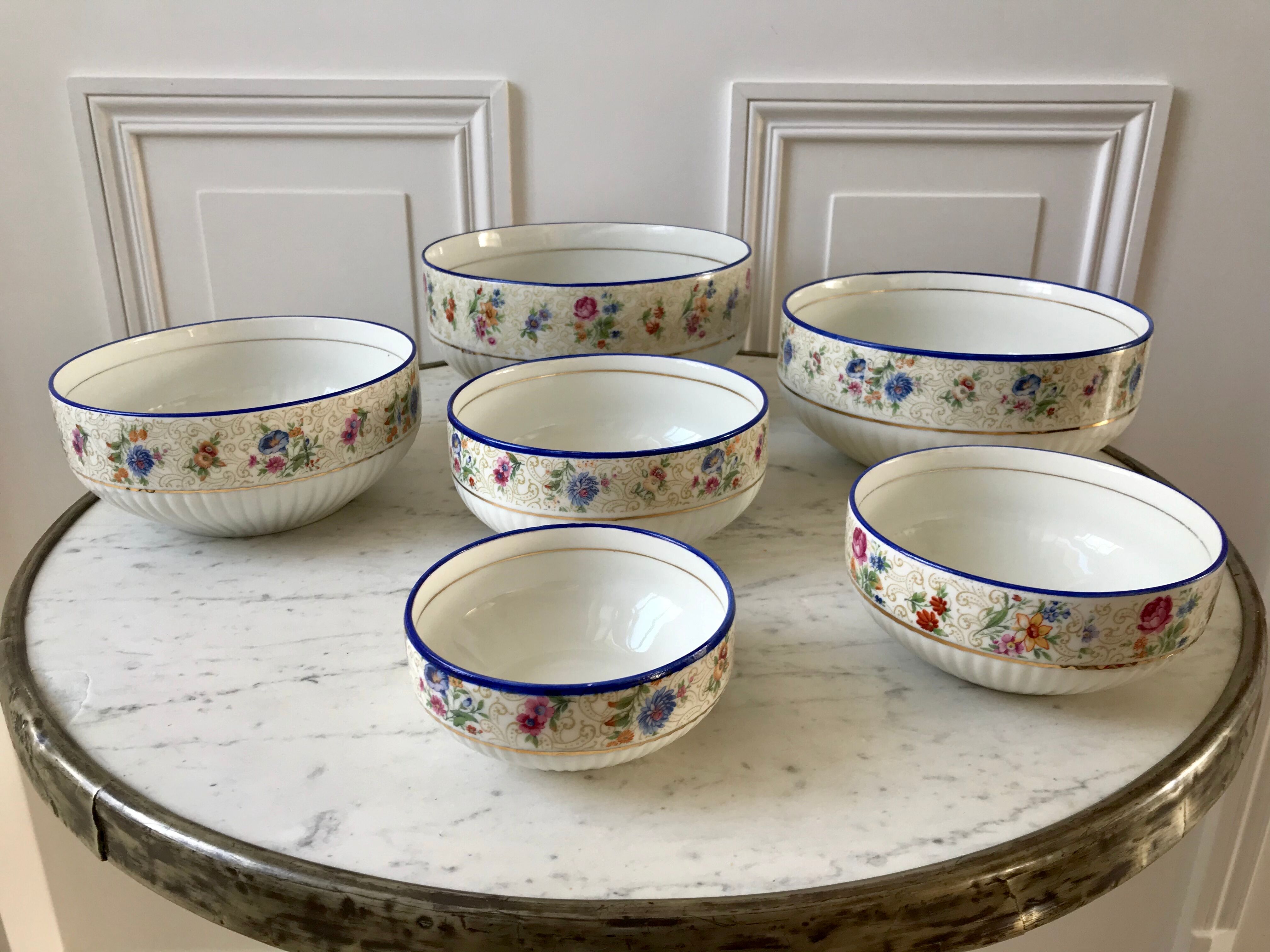 Saladiers gigognes porcelaine de Limoges années 50