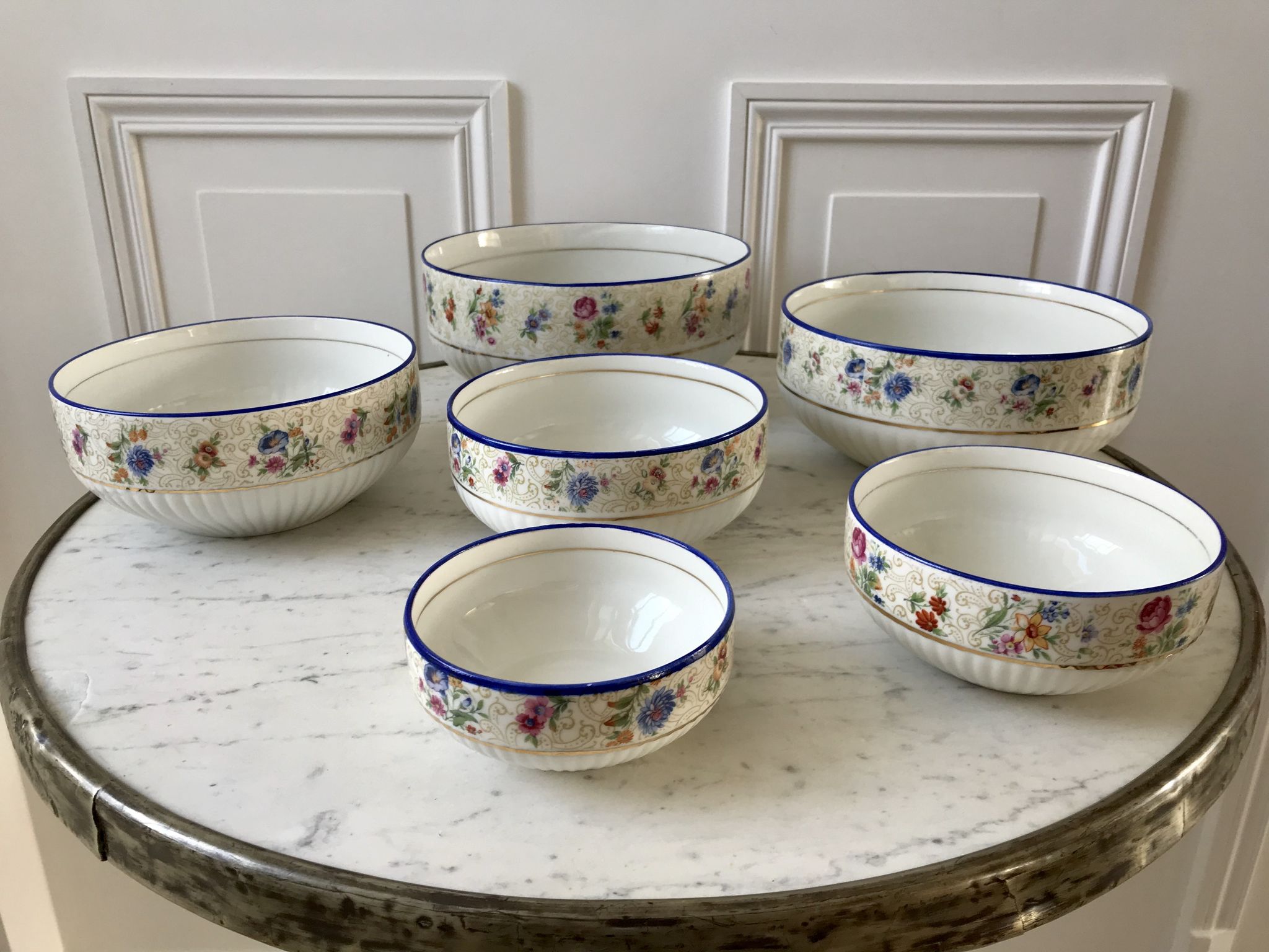 Salad bowls trundle porcelain limoges 50s