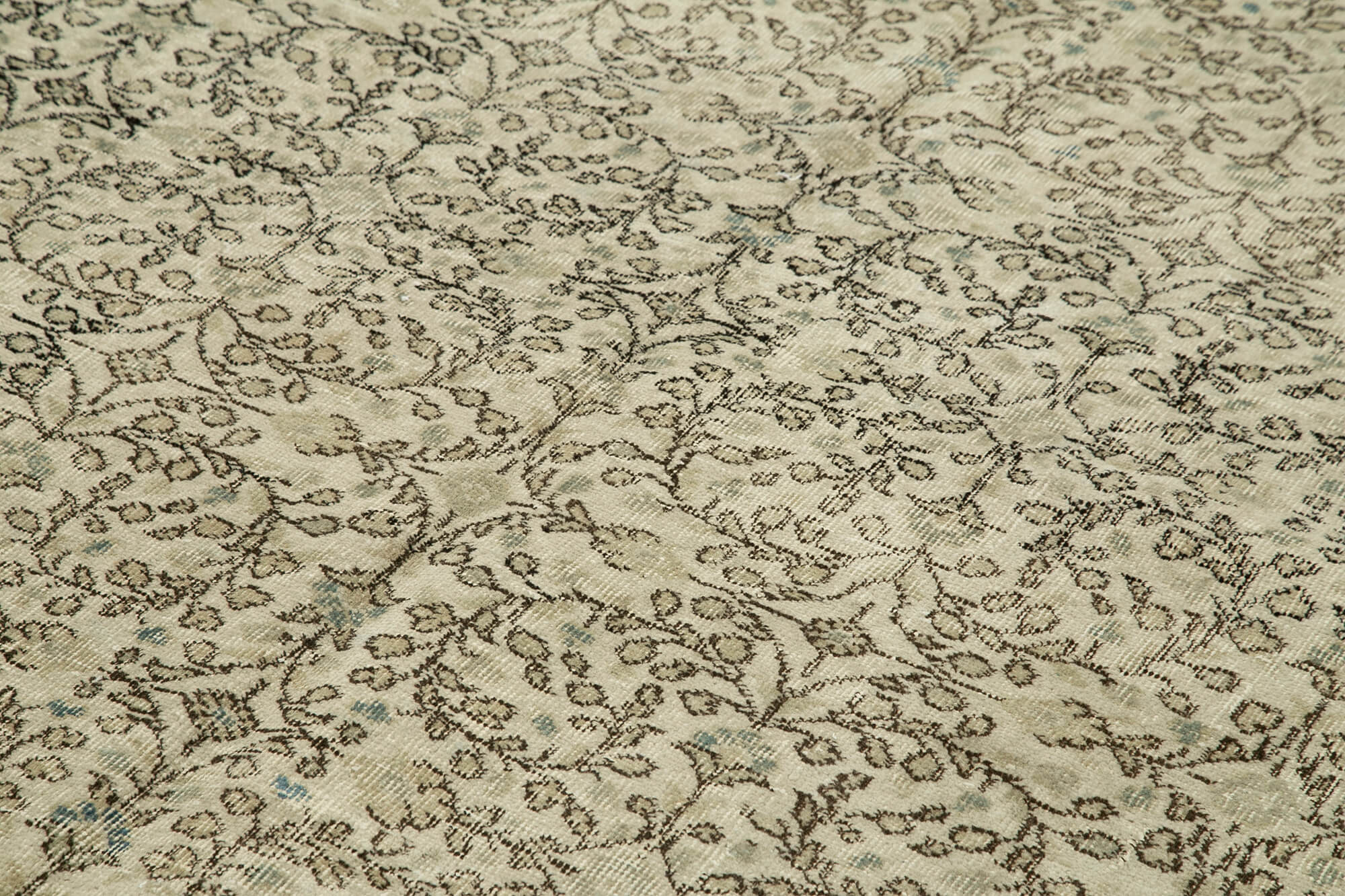 Handmade rustic oriental beige rug 194 cm x 313 cm