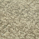 Tapis beige oriental rustique fait à la main 194 cm x 313 cm