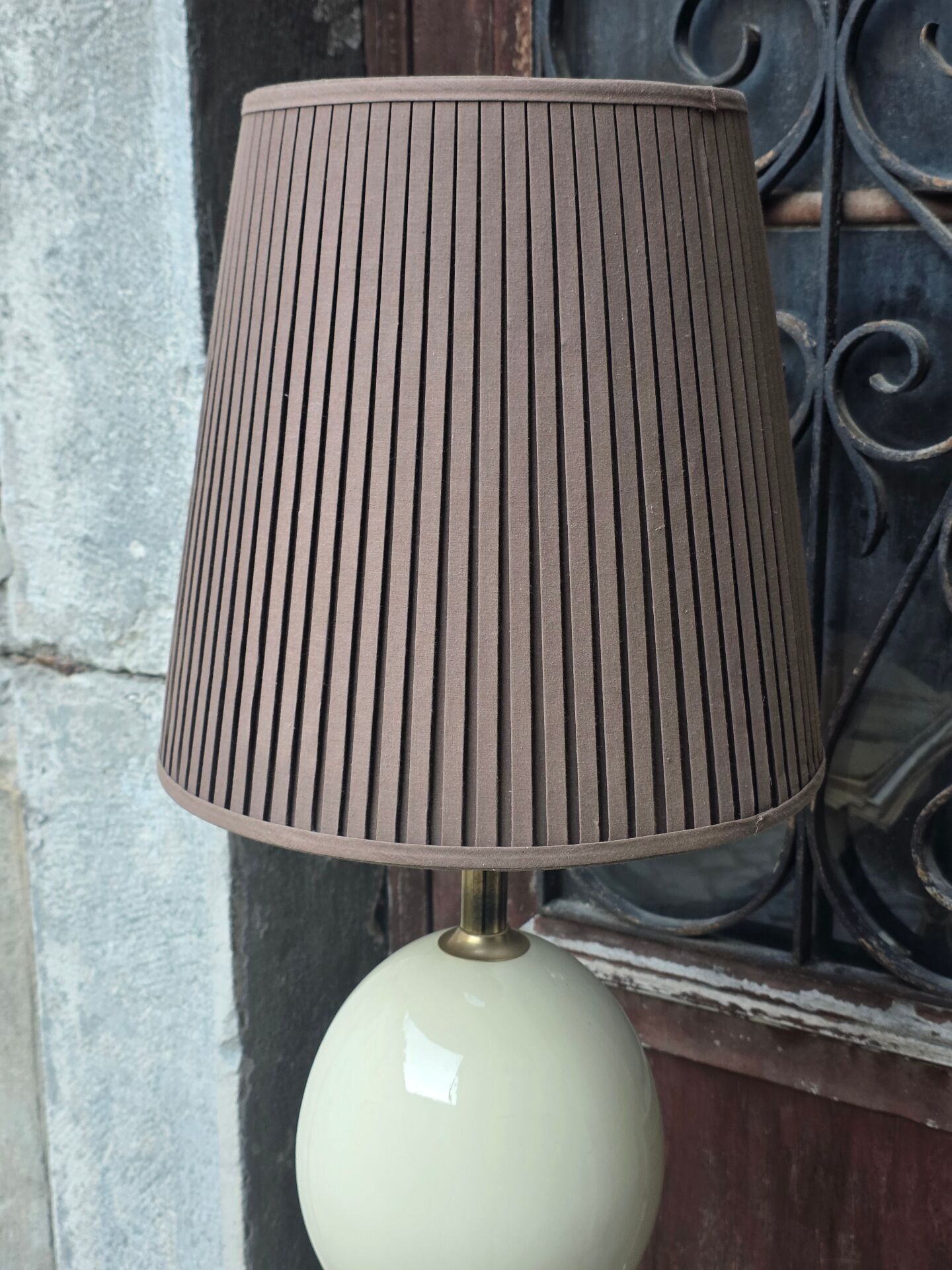 "Ostrich egg" floor lamp by Maison Le Dauphin
