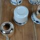 Set of 6 vintage porcelain and silver-plated cups
