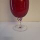 Ruby red glass soliflore vase on a stand - Art glass from the 1970s