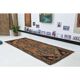 Vintage Turkish Oushak Handmade Wool Cotton Brown Runner Rug 128296