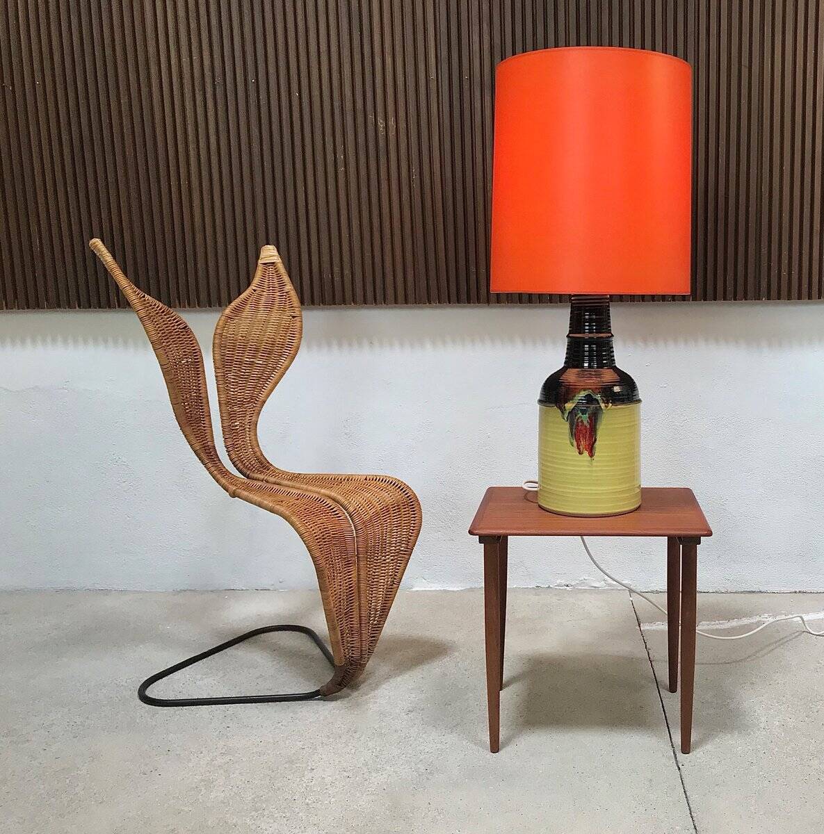 Large glazed ceramic art table lamp by Bjørn Wiinblad for Rosenthal, 1960s