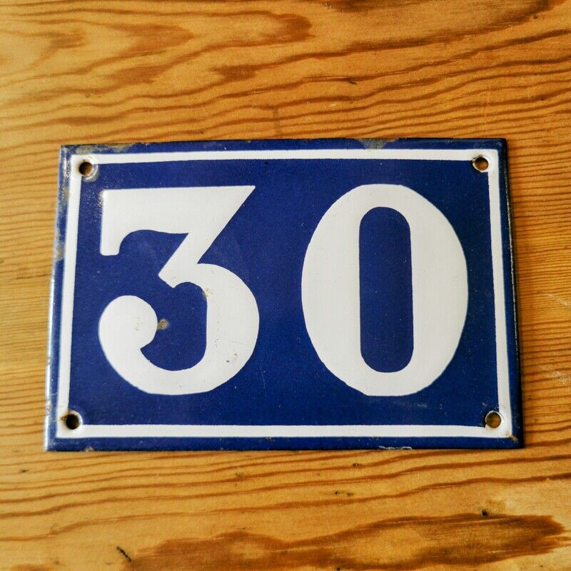 Enamelled street number plate