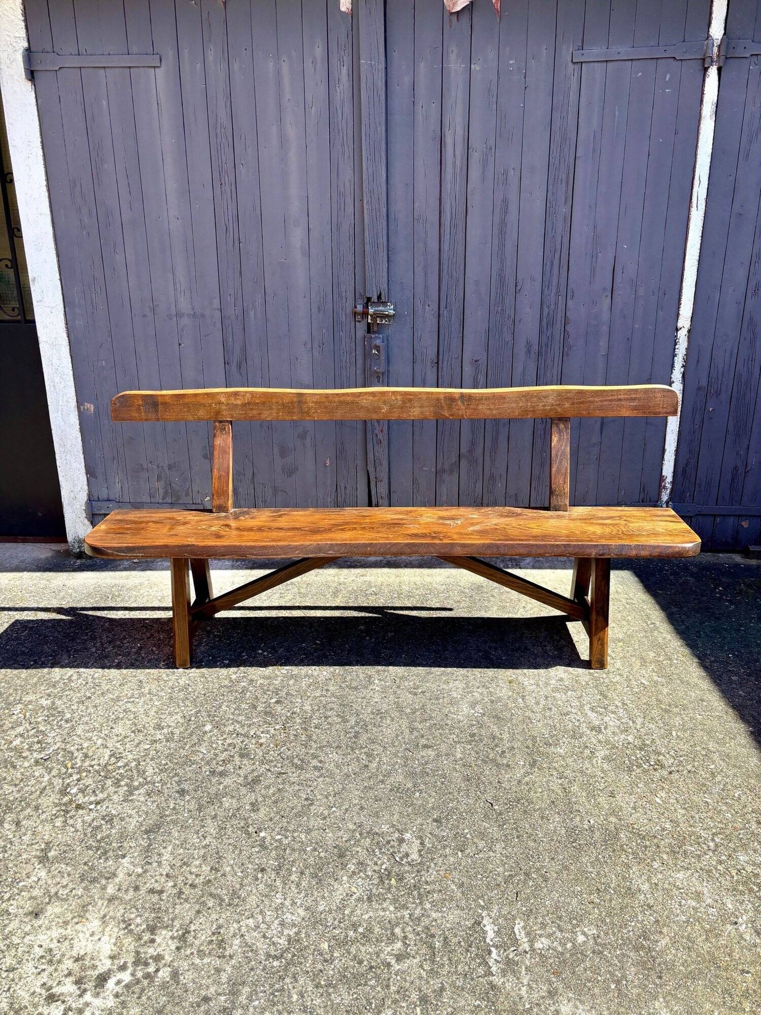 Aranjou dark wood bench from the 1980s