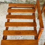 Pair of slatted side tables, Scandinavian style, 60s