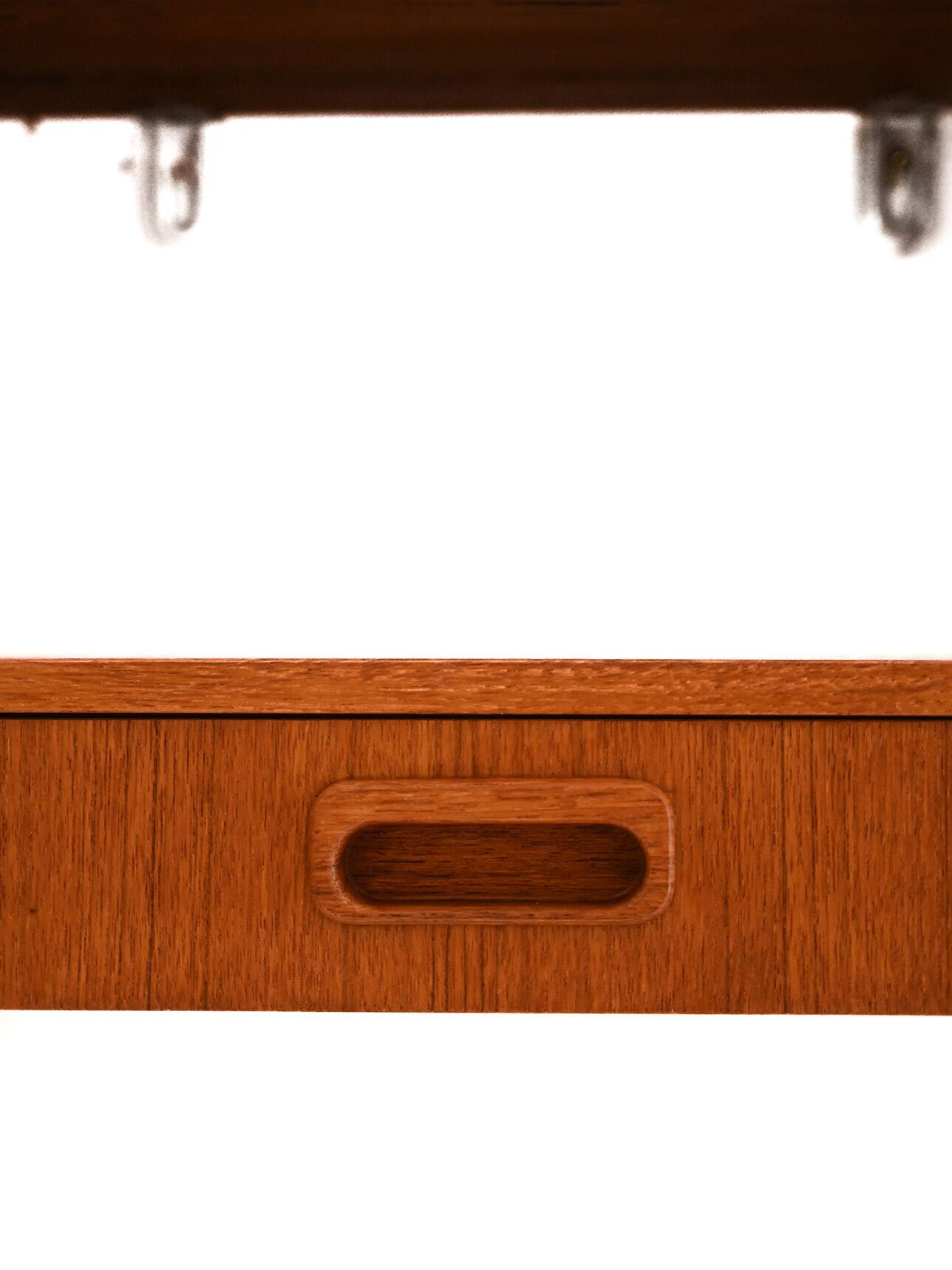 1960s Scandinavian wall-mounted teak bedside table