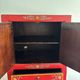 Chinoiserie, Asian wooden cabinet, painted with decor of flowers and birds