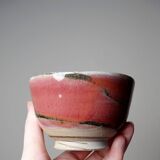 4 Japanese bowls in red glazed mixed stoneware