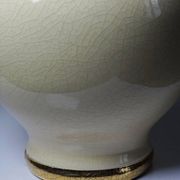 Vintage 1980s-90s Le Dauphin Dynastie crackle-glazed earthenware lamp