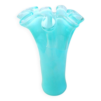 Light aqua murano glass vase