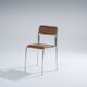Tubular steel and cognac leatherette chair, 1980s