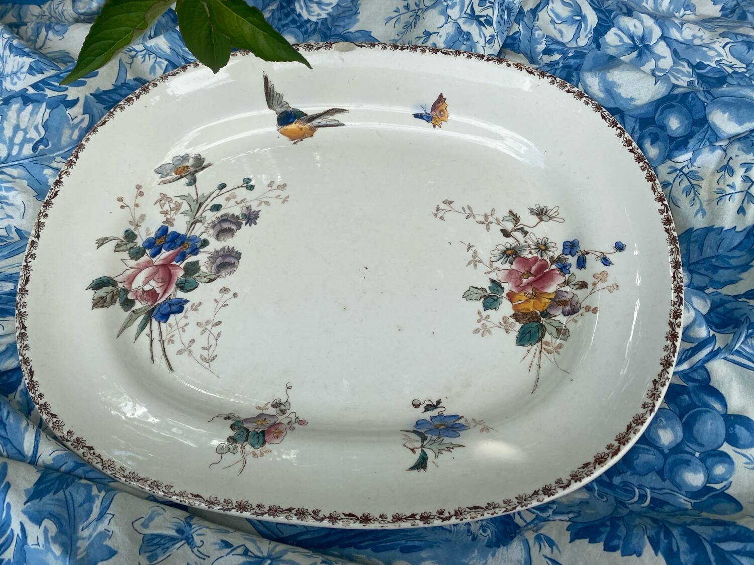 Large polychrome ironstone dish from Le Grand Comptoir