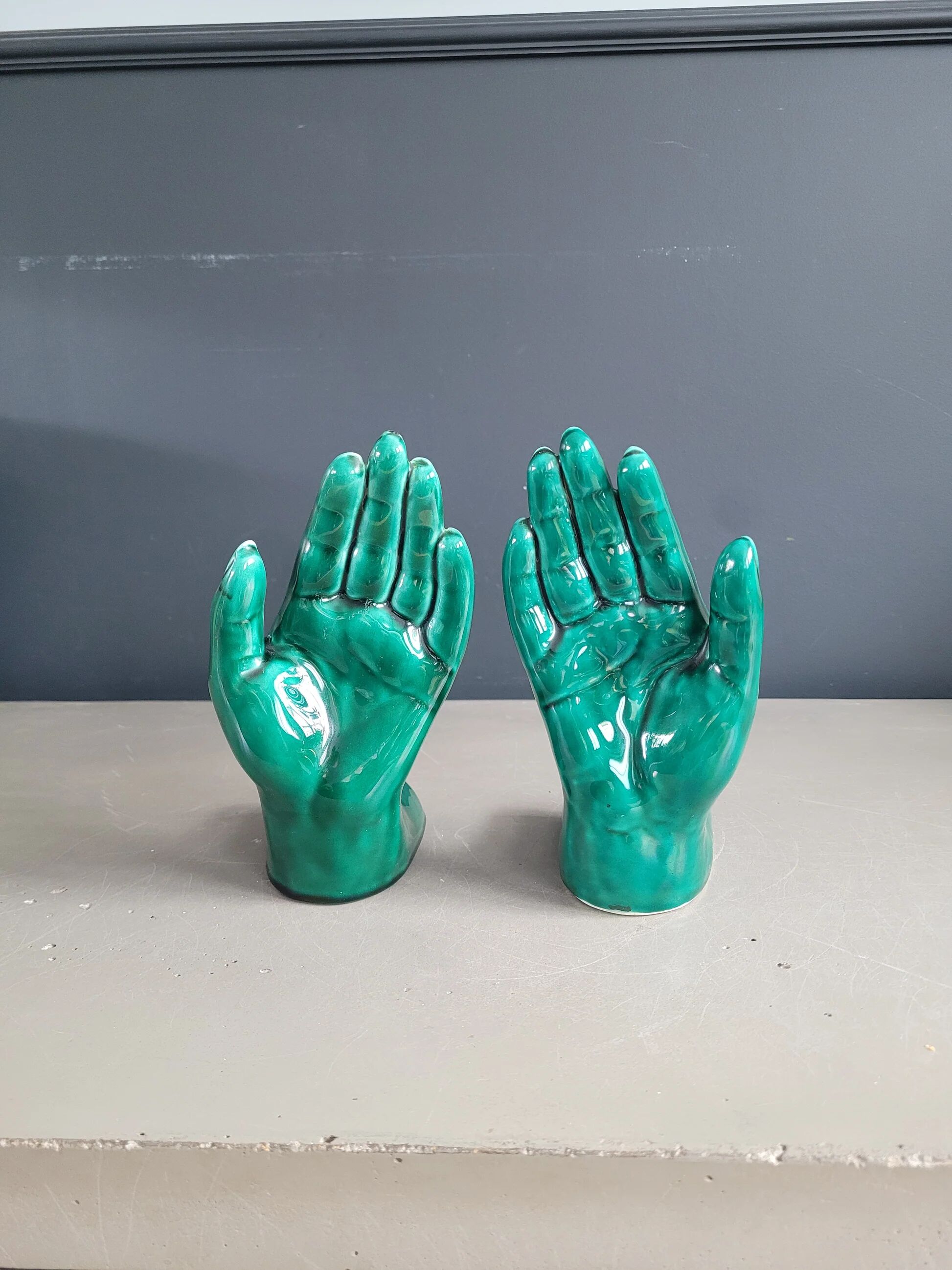 Pair of ceramic hands Vallauris - Ref 955