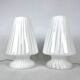 Vintage set of two postmodern Murano glass table lamps from 70s