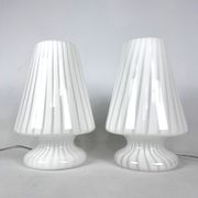 Vintage set of two postmodern Murano glass table lamps from 70s
