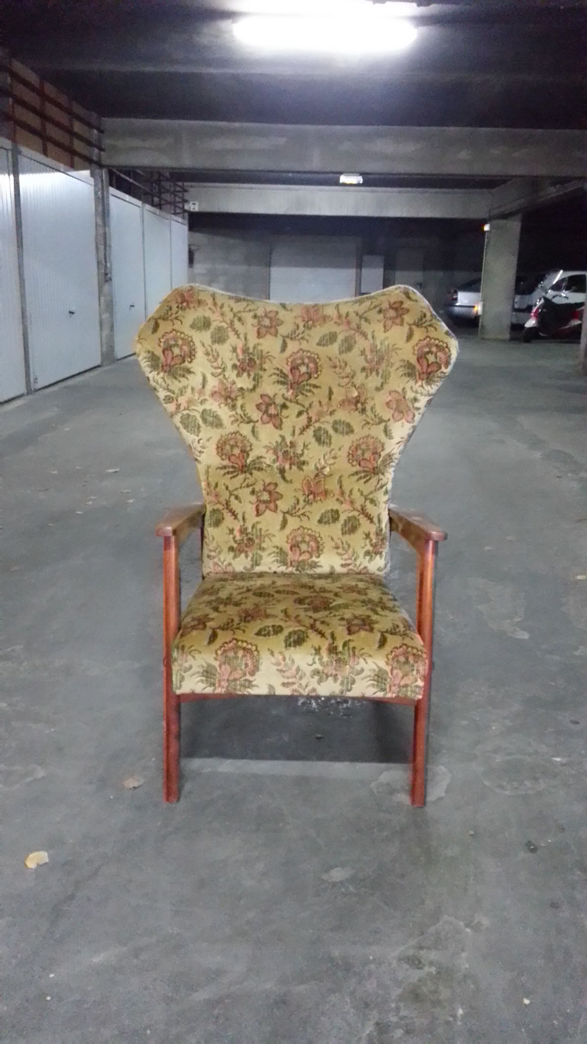 Chair wing chair flower Scandinavian styl Ib Kofod-Larsen for Carlo Gahrn