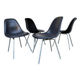 4 DSX chairs, fiberglass, Charles & Ray Eames for Herman Miller 1980