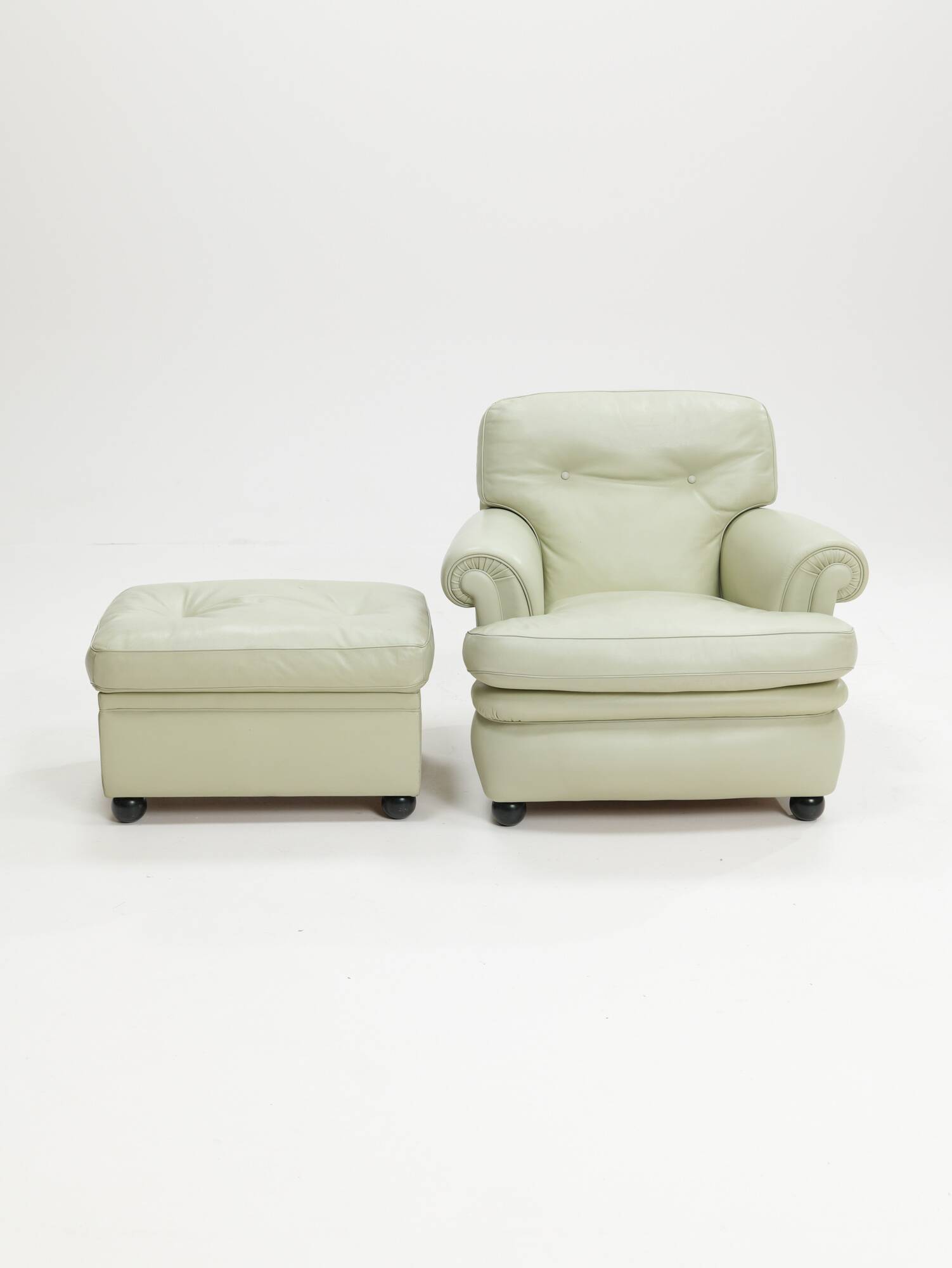 Poltrona Frau 'Dream B' armchair and ottoman, Italy, 1980s
