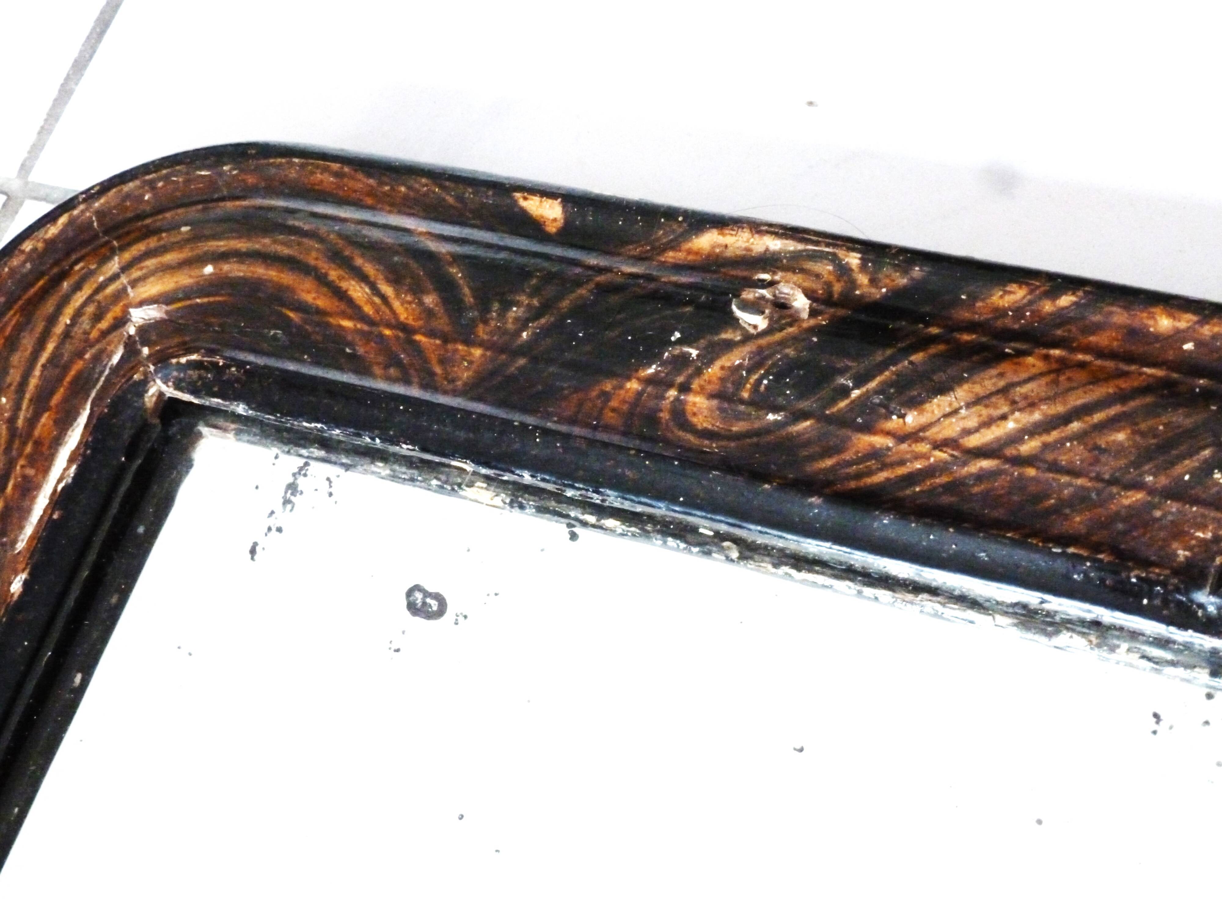 Antique small Louis-Philippe mercury mirror, vintage barber's mirror.