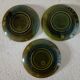3 cups and saucers in bamboo-decorated earthenware
